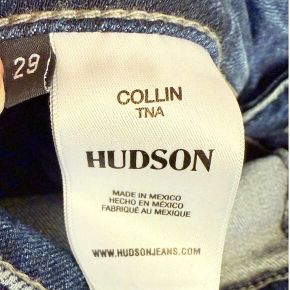 Hudson Collin TNA Medium Wash Flap Pocket Skinny Cropped Rolled Ankle Jeans 29 - Picture 3 of 7